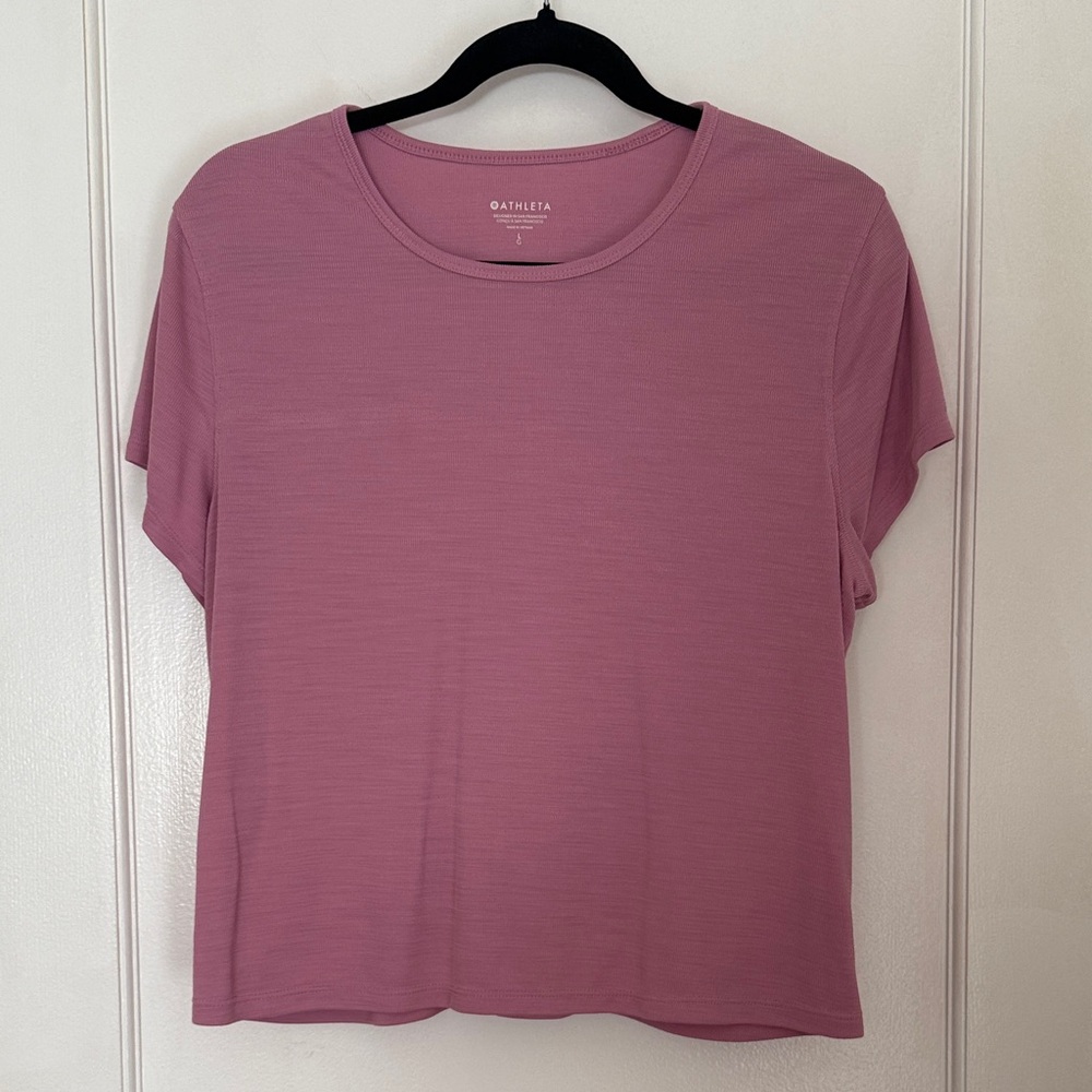 Athleta Rose Pink Short-Sleeve Crewneck Tee